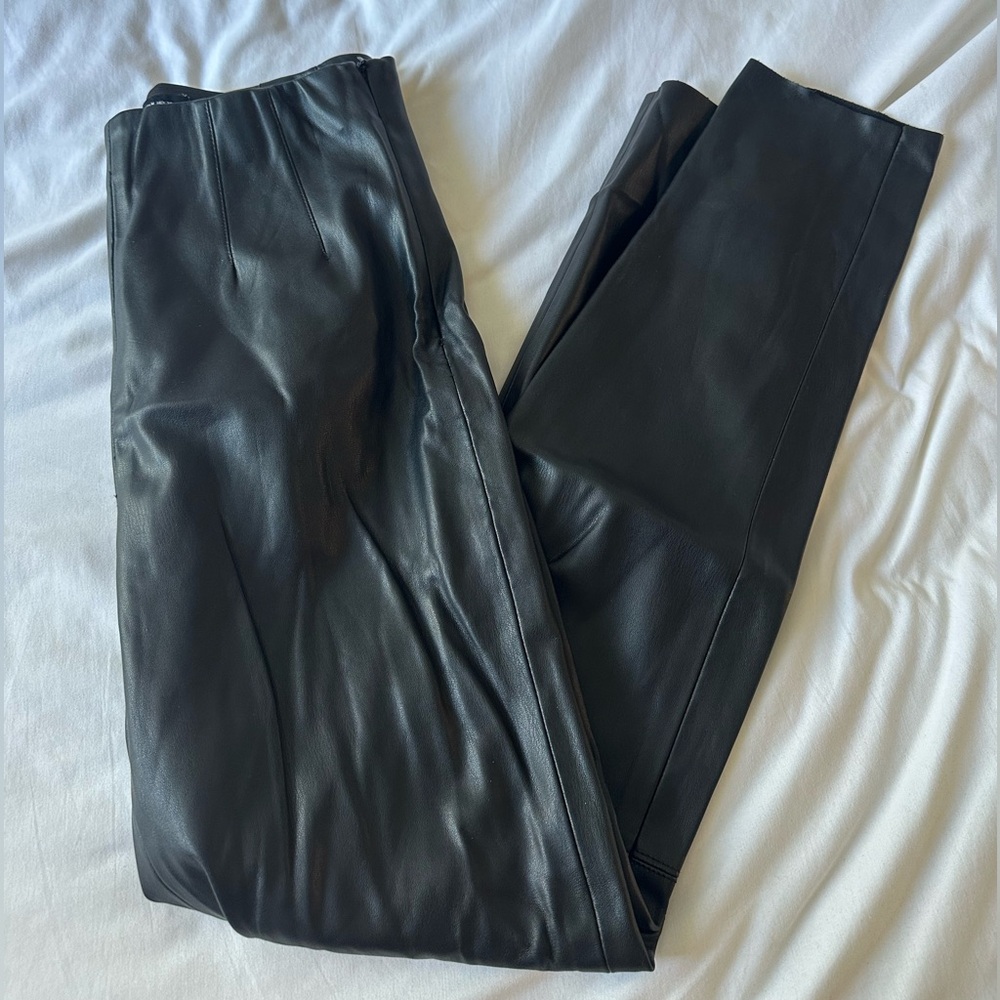 Zara Black Faux Leather Pants